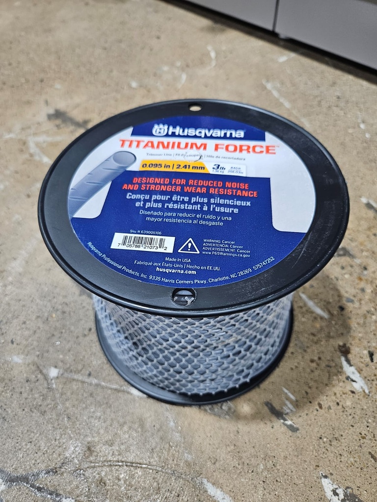 Husqvarna Round Titanium Force 0.095-Inch, 840-Foot Spooled String Trimmer Line 