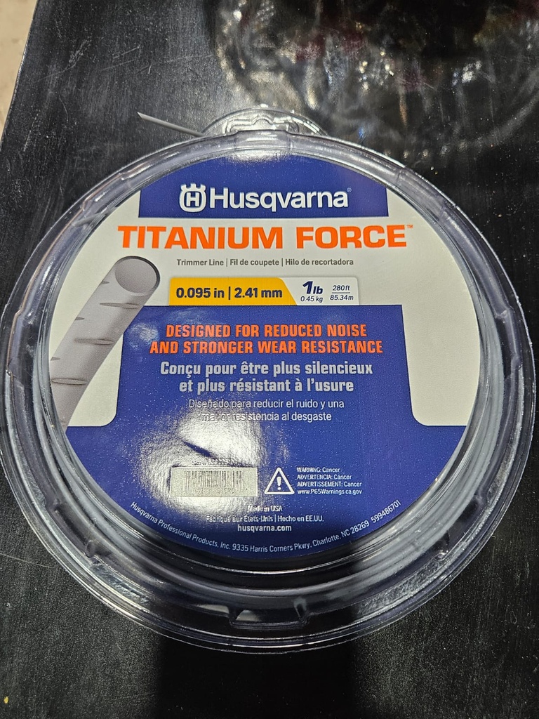 Husqvarna Titanium force Trimmer line 0.095 X 280 Ft 