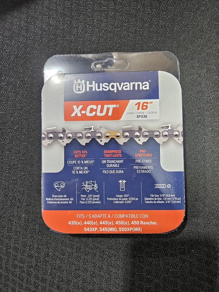 Saw Chain Husqvarna X-Cut SP33G 16" Pitch .325, Gage: 0.050"