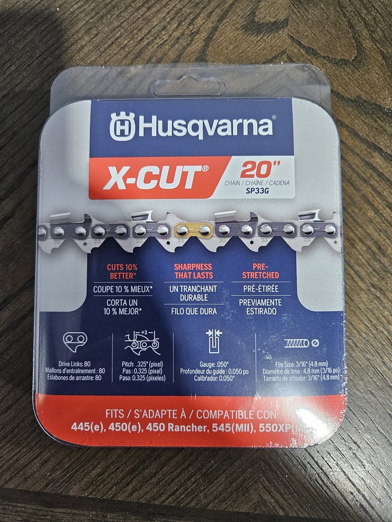 Saw Chain Husqvarna  X-Cut SP33G 20" Pitch .325, Gage: 0.050"