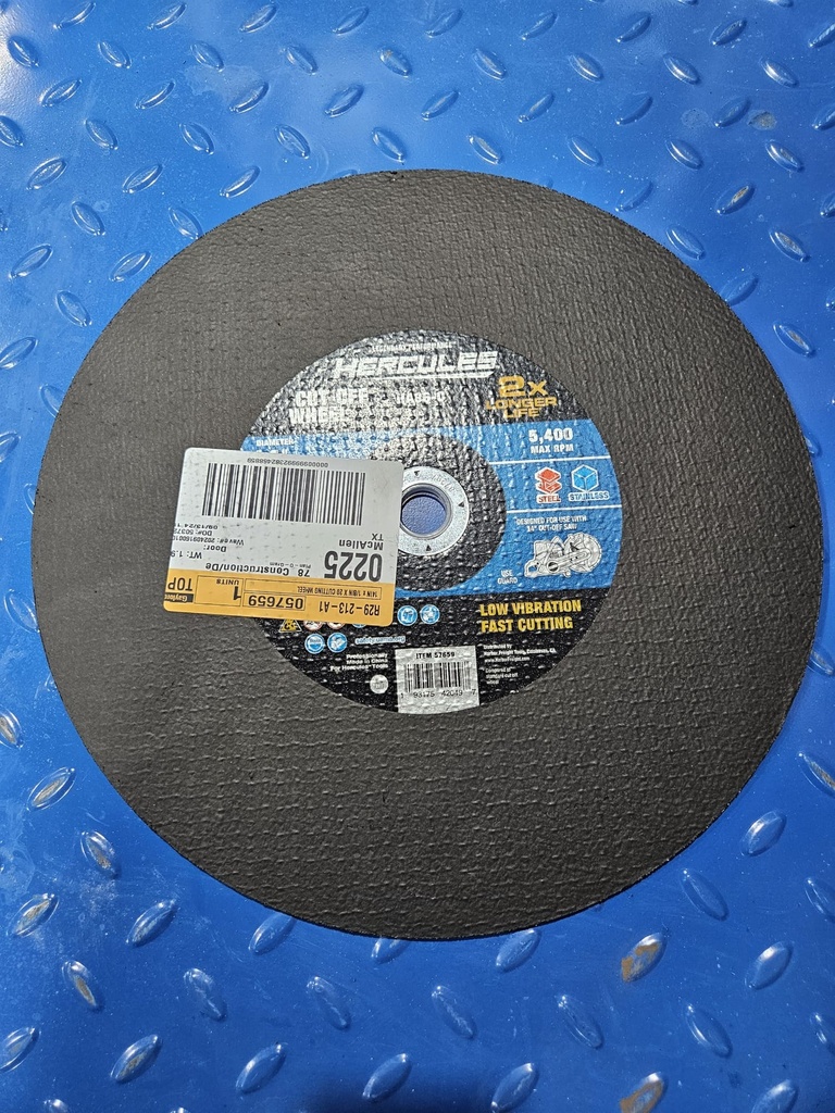 14 Inch Metal Cut-off  Wheel Hercules Saw Blade, (1 inch arbor)